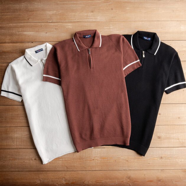 بولو تريكو رجالي بسوستة - The Zipper Knit Polo