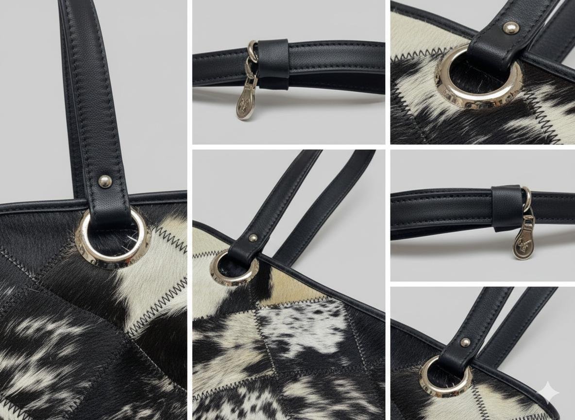 The Monochrome Mosaic Hair-on-Hide Tote - Image 4